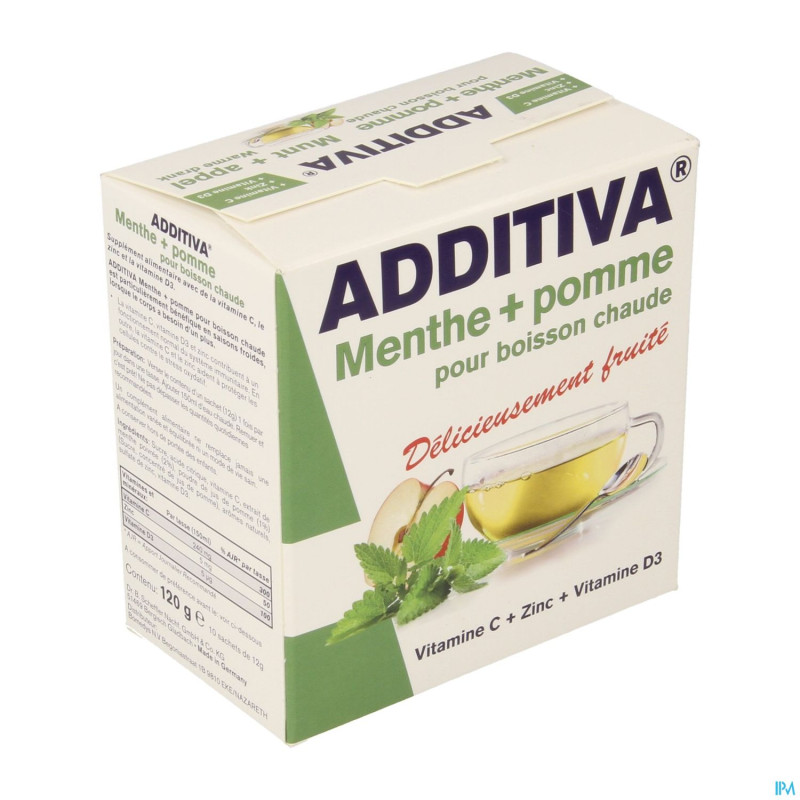 Additiva boisson chaude menthe pomme  sach 10x12g