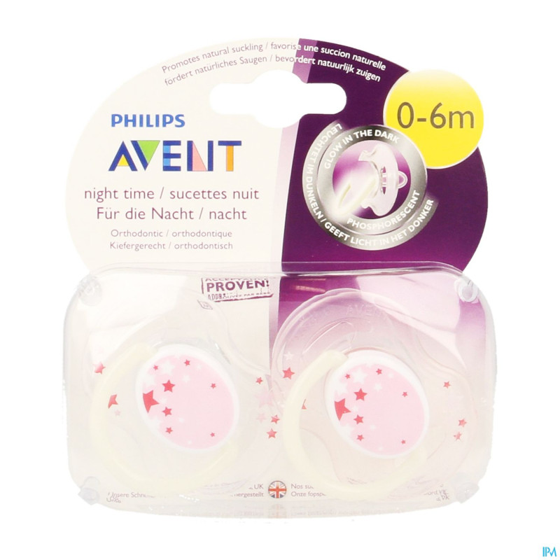 Philips avent sucette nuit 0-6m 2