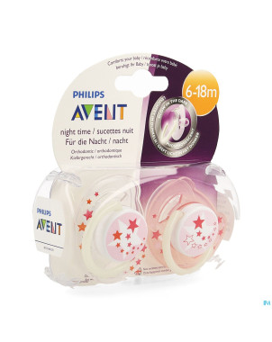 Philips avent sucette nuit 6-18m 2
