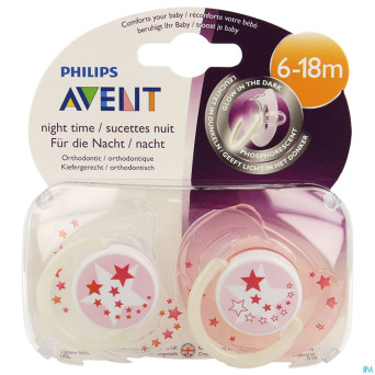 Philips avent sucette nuit 6-18m 2
