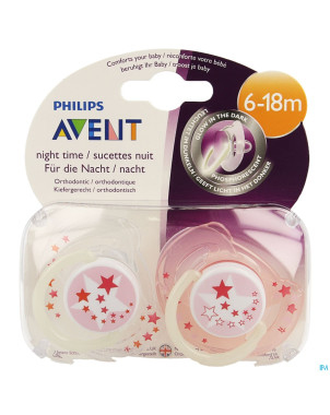 Philips avent sucette nuit 6-18m 2