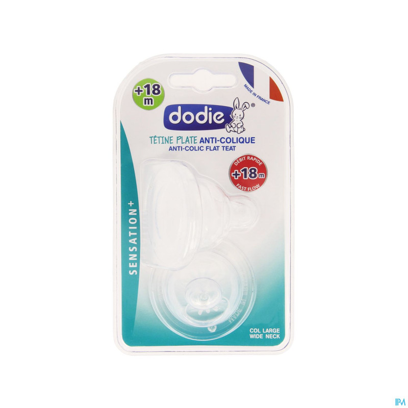 Dodie tetine plate col large sil. debit 5 +18m