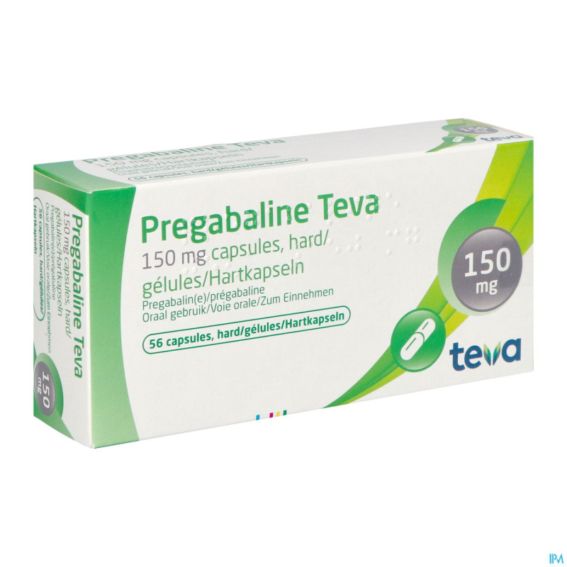 Pregabaline teva 150mg caps dur  56 x 150mg