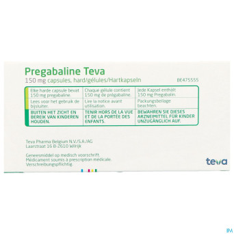 Pregabaline teva 150mg caps dur  56 x 150mg