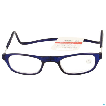 Clipyreader lunettes +3.00 bleu