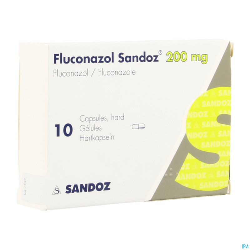 Fluconazole sandoz 200mg pi pharma caps 10 pip