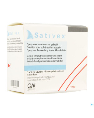 Sativex sol pulv buccale fl verre 3 x 10ml