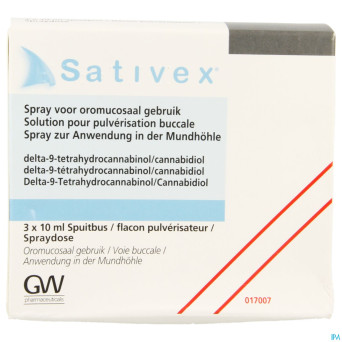 Sativex sol pulv buccale fl verre 3 x 10ml