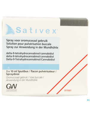 Sativex sol pulv buccale fl verre 3 x 10ml