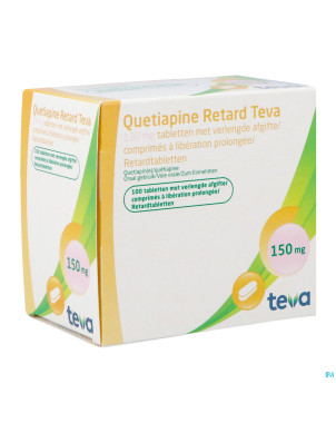 Quetiapine retard teva 150mg liber.prol. comp 100