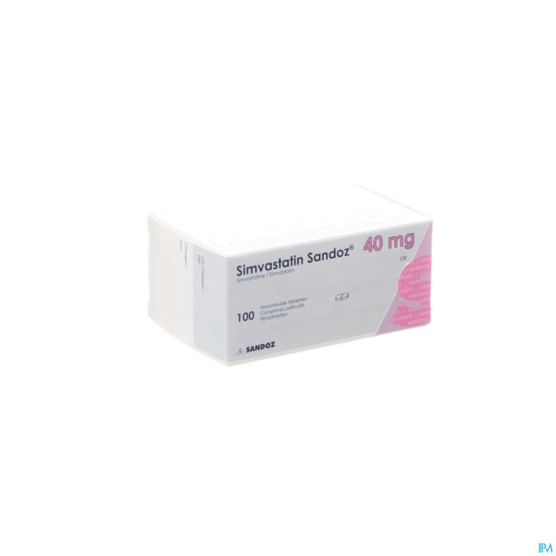 Simvastatine sandoz 40mg impexeco comp pell 100