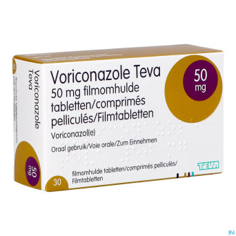 Voriconazole teva  50mg comp pell  30 x  50mg