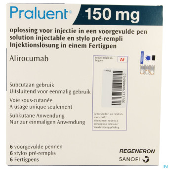Praluent 150mg sol inj stylo prerempli  6 x 150mg