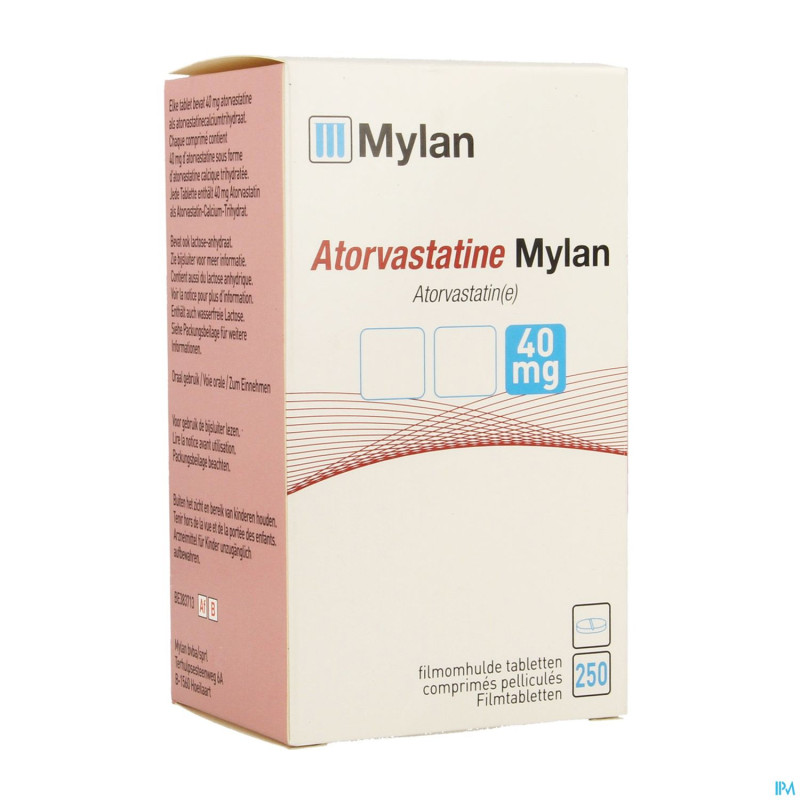 Atorvastatine viatris 40mg comp pell fl 250 idd