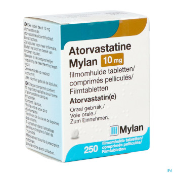 Atorvastatine viatris 10mg comp pell fl 250 idd