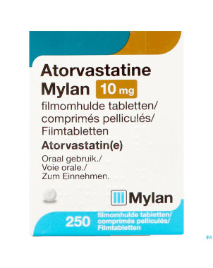 Atorvastatine viatris 10mg comp pell fl 250 idd