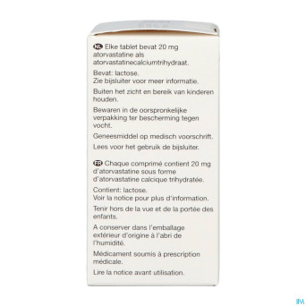 Atorvastatine viatris 20mg comp pell fl 250 idd