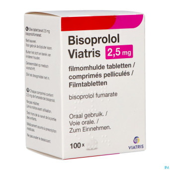 Bisoprolol viatris 2,5mg fl comp pell 100
