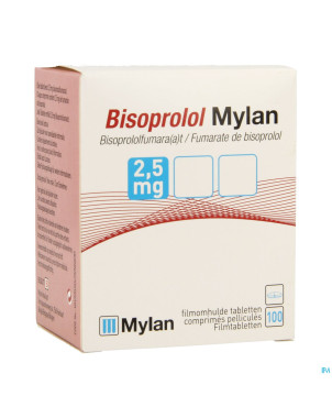 Bisoprolol viatris 2,5mg fl comp pell 100