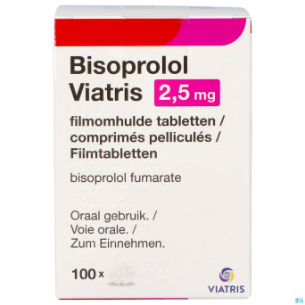 Bisoprolol viatris 2,5mg fl comp pell 100