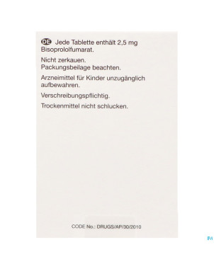 Bisoprolol viatris 2,5mg fl comp pell 100