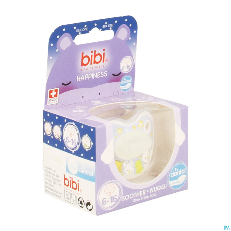 Bibi sucette dental glow in the dark    6-16m