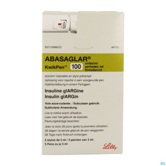 Abasaglar kwikpen 100u/ml stylo preremp. 5x3ml