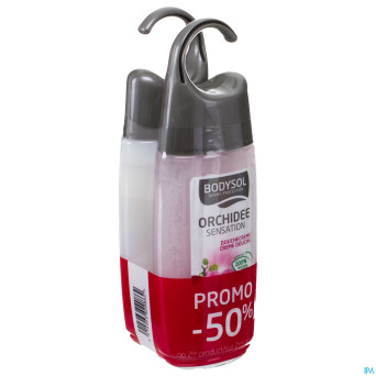 Bodysol douche orchidee+ douchecr 2x250ml  2e -50%