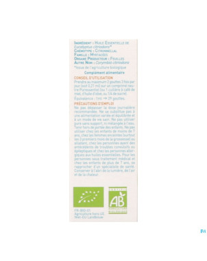 Puressentiel he eucalyptus citron bio 10ml