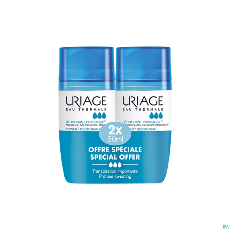 Uriage deodorant puissance 3    roll on 2x50ml