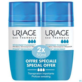 Uriage deodorant puissance 3    roll on 2x50ml