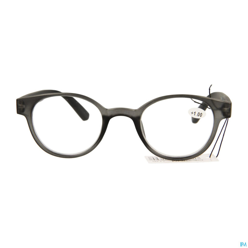 Pharmaglasses lunettes round +1.00 grey/black