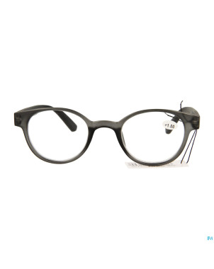 Pharmaglasses lunettes round +1.00 grey/black