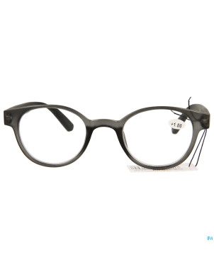 Pharmaglasses lunettes round +1.00 grey/black