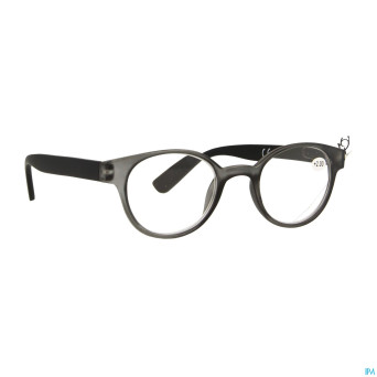 Pharmaglasses lunettes round +2.00 grey/black