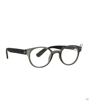 Pharmaglasses lunettes round +2.00 grey/black