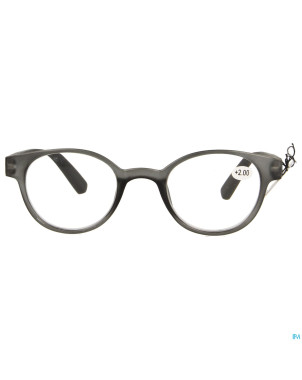 Pharmaglasses lunettes round +2.00 grey/black
