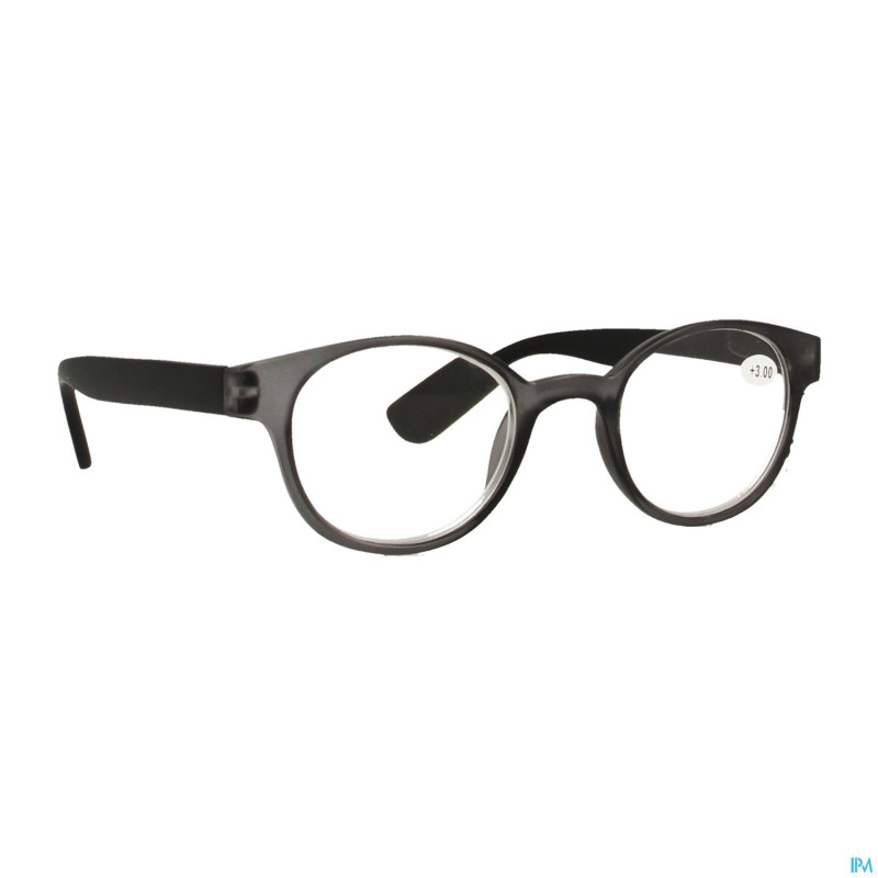 Pharmaglasses lunettes round +3.00 grey/black