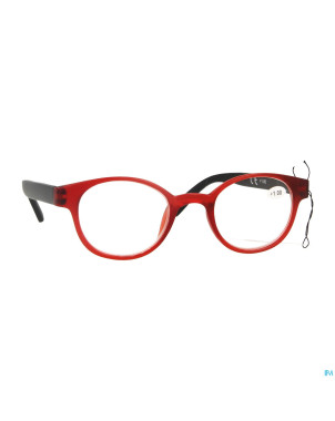 Pharmaglasses lunettes round +1.00 red/black
