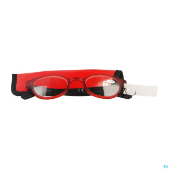 Pharmaglasses lunettes round +1.50 red/black