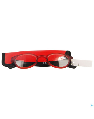 Pharmaglasses lunettes round +1.50 red/black