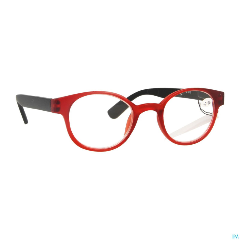 Pharmaglasses lunettes round +2.00 red/black