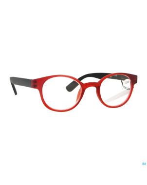 Pharmaglasses lunettes round +2.00 red/black