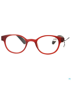 Pharmaglasses lunettes round +2.50 red/black