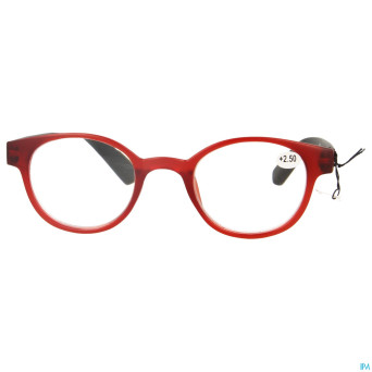 Pharmaglasses lunettes round +2.50 red/black