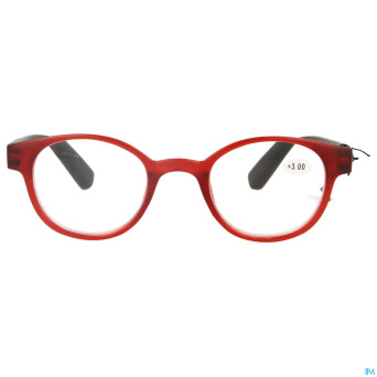 Pharmaglasses lunettes round +3.00 red/black