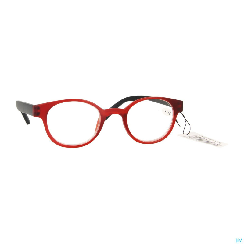 Pharmaglasses lunettes round +3.50 red/black