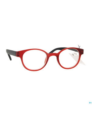 Pharmaglasses lunettes round +4.00 red/black