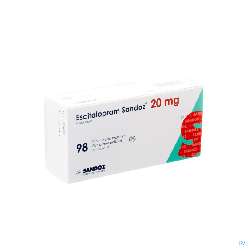 Escitalopram sandoz 20mg impexeco comp pell 98 pip