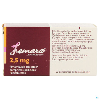 Femara 2,5mg impexeco comp pell 100 pip